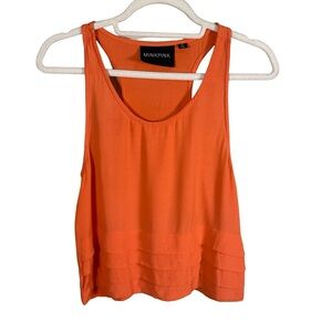 MINKPINK Vibrant Orange Tank Top Size S Boho Festival Summer Casual Lightweight
